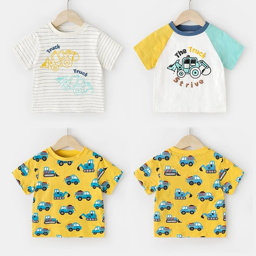 Футболка с коротким рукавом для мальчиков, детская летняя тонкая летняя одежда, детская одежда, 1 лет