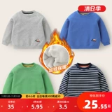 Утепленная толстовка для мальчиков, осенний демисезонный детский пуховик, детская одежда, 1 лет, увеличенная толщина