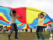 Kalemi rainbow umbrella Childrens toys Kindergarten cooperative sensory integration training equipment Parachute balloon rally umbrella