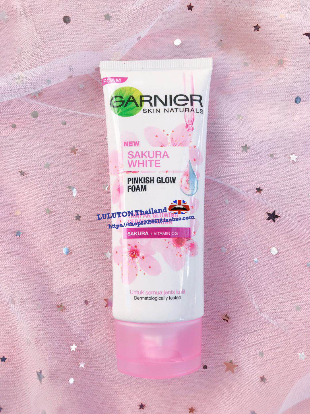 Buy two Thai Garnier Carniers Cherry Blossom Bright White Washed Face Milk Moisturizing Compact Foam Wash-Face Milk