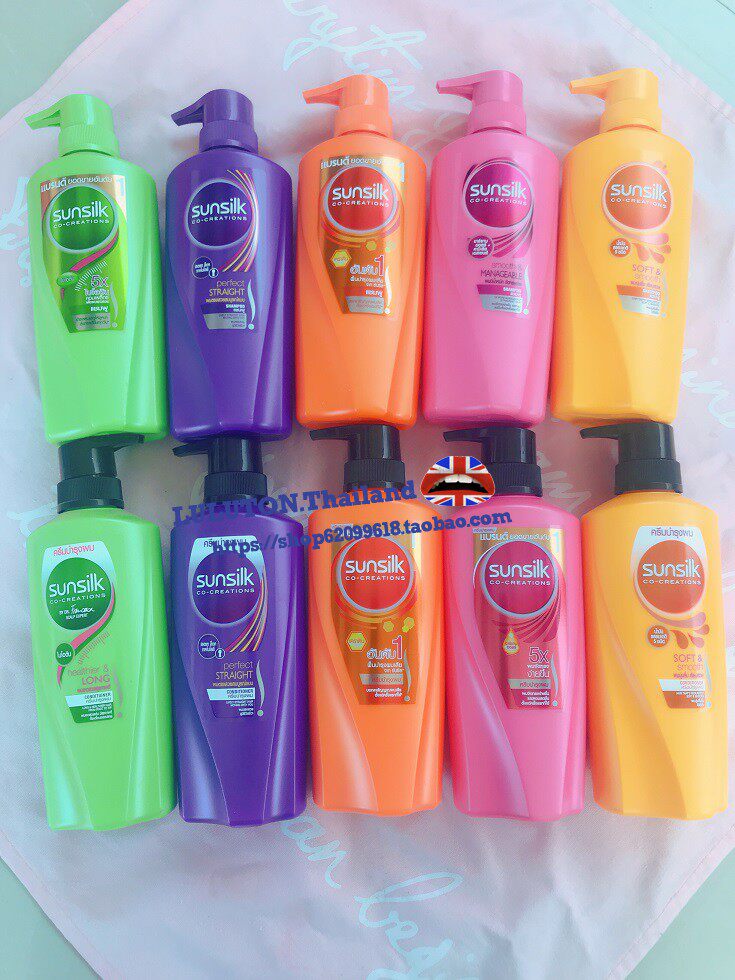 Thai SUNSILK Xia Shilian Shampoo Conditioner More than 450ml Essential Oil moisturizing soft and silky