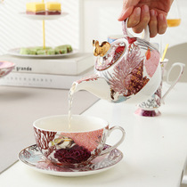 Высокотонкий керамический чайник с керамическим английским стилем и чайный чайник со стаканом блюдца послеобеденный чайник подарочный ящик