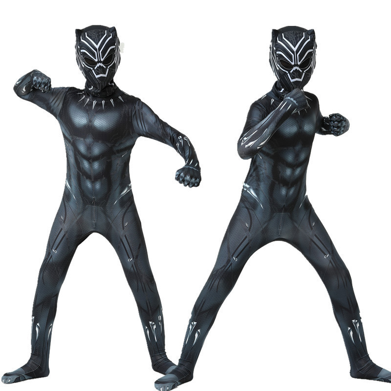 Black Panther Costume for Kids and Adults, Gold Halloween Cosplay Outfit