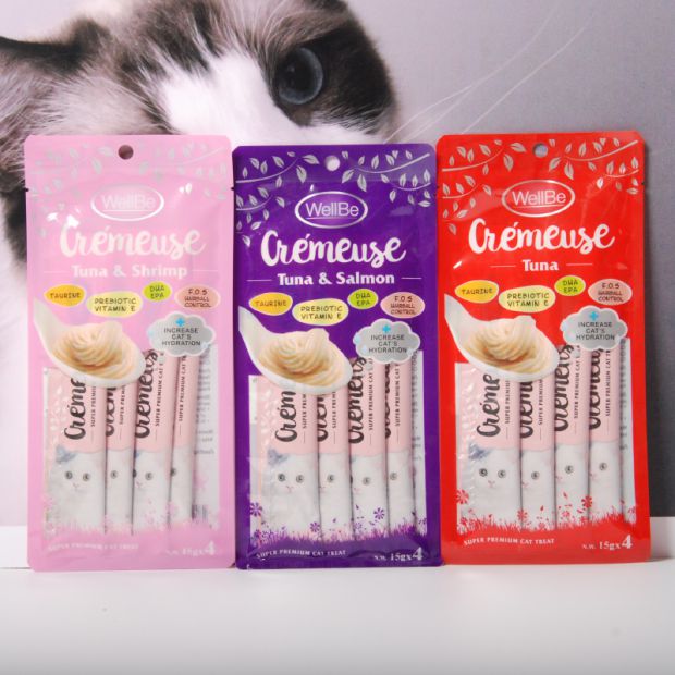 Bùn thịt nhỏ giống như mousse Tiêu hóa tốt và dinh dưỡng Đồ ăn nhẹ cho mèo Wellbe Weibi Một ngày tốt để chứa 60g - Đồ ăn nhẹ cho mèo hạt cho mèo ăn