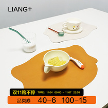 ins childrens placemat cute pink waterproof and oil-proof Nordic western placemat outdoor leather anti-scalding table mat high temperature resistance