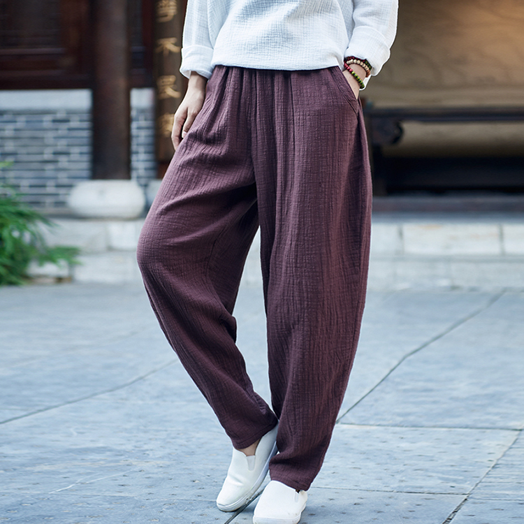 Spring Tai Chi pants women's cotton and linen fashion Tai Chi clothing martial arts clothes morning training pants training pants