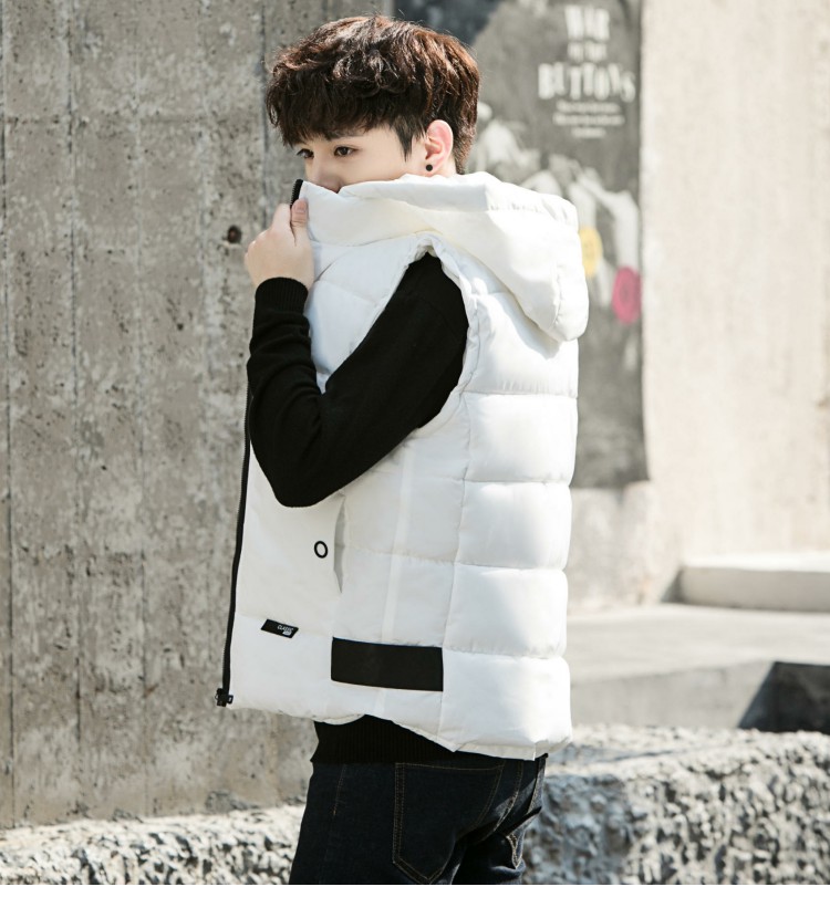 Áo vest cotton nam mùa thu đông phiên bản Hàn Quốc theo xu hướng Slim đẹp trai ấm áp áo trễ vai cotton mùa thu dày đẹp trai áo khoác đông nam