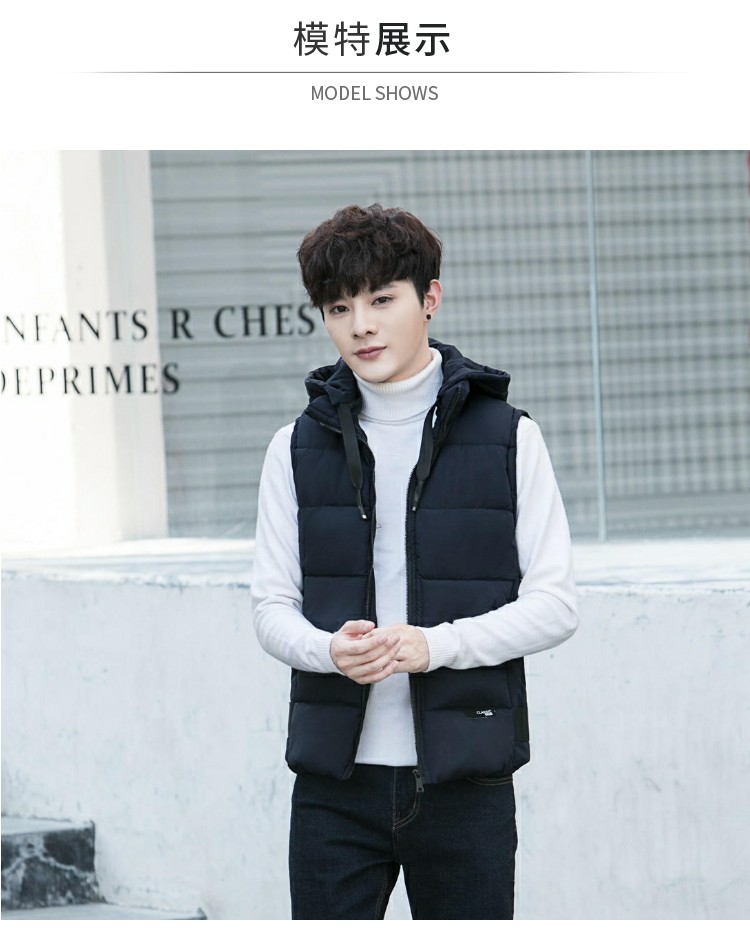 Áo vest cotton nam mùa thu đông phiên bản Hàn Quốc theo xu hướng Slim đẹp trai ấm áp áo trễ vai cotton mùa thu dày đẹp trai áo khoác đông nam