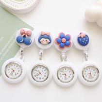 Special nurse watch for medical staff retractable doctor chest watch stopwatch portable small hanging watch luminous cute female model