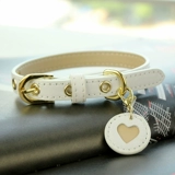 Кожура мандарина ручной работы, белый чокер, кожаный колокольчик, делается под заказ, домашний питомец, из натуральной кожи, кот