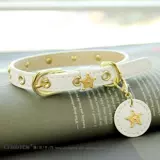 Кожура мандарина ручной работы, белый чокер, кожаный колокольчик, делается под заказ, домашний питомец, из натуральной кожи, кот