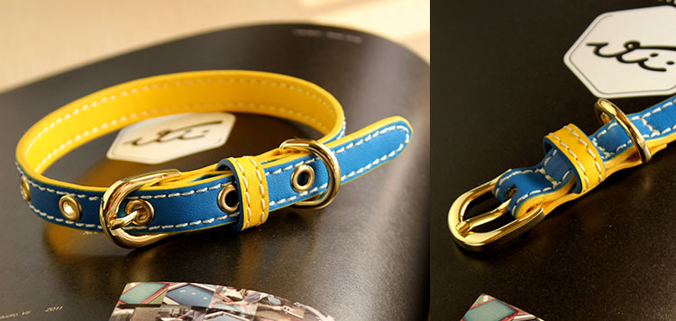 Chenpi handmade da màu đinh tán chó cổ áo thú cưng thương hiệu mèo chuông chó dây kích thước con chó - Cat / Dog hàng ngày Neccessities bình nước du lịch cho chó