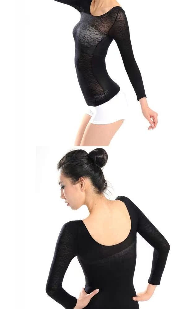 Gạc mỏng trong suốt kiểu dáng đẹp ren cơ thể giảm béo corset dài tay da nhảy smock đồ gen bụng