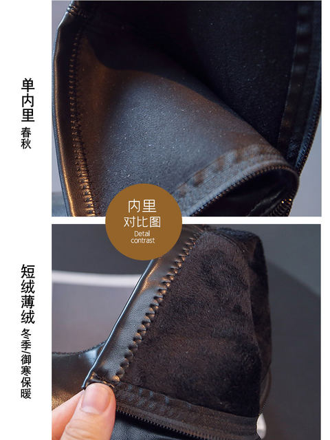 Girls' single boots 2022 spring and autumn new princess catwalk leather boots middle-aged children's high boots children's Martin boots