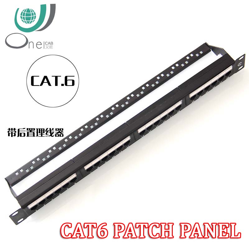 UONECAB CAT6 24-PORT NETWORK PATCH PANEL WITH CABLE MANAGEMENT TRAY CAT6 TESTED PATCH PANEL