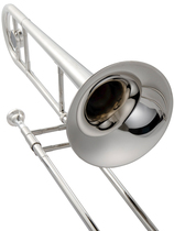 Tenor trombone instrument in B flat gold and silver two-color 710 trombone instrument