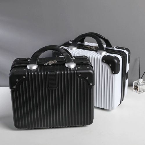 Портативная косметичка, вместительная и большая ретро сумка, чемодан, сумка-органайзер, 14 дюймов, в стиле Шанель