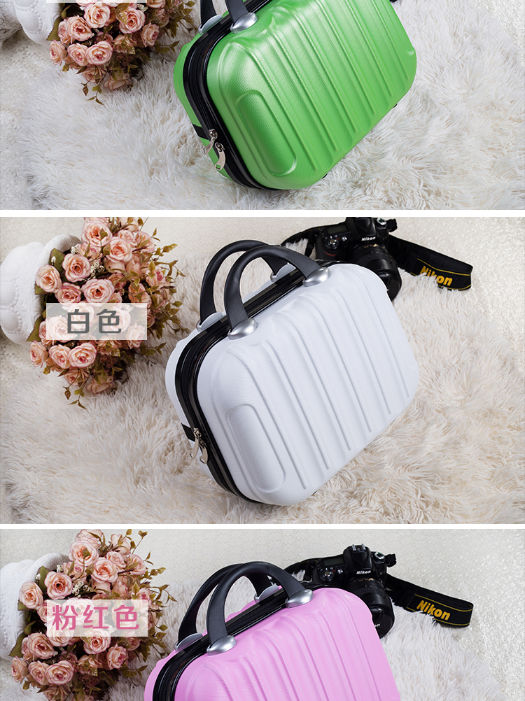 Thời trang Hàn Quốc vali nữ vali nhỏ 14 inch túi mỹ phẩm xách tay nhỏ vali nhỏ dễ thương - Va li balo kéo du lịch