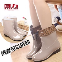 Giày cao cổ nữ kéo trở lại ủng nữ ống ngắn dành cho nữ trưởng thành ủng đi mưa cao cấp