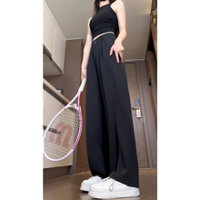 2024 Straight Ice Silk Casual Pants with a Draping Floor mop