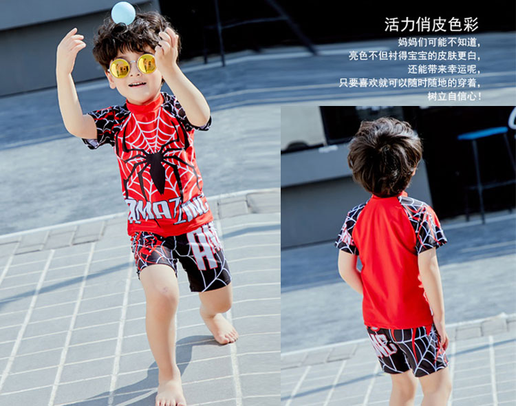 Áo tắm trẻ em Boy Chia Spiderman Thomas Altman Kem chống nắng Big Boy Trẻ Hot Spring Set nhanh đồ bơi cho bé trai 1 tuổi