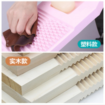 Household plastic plastic solid wood non-slip laundry board Large washboard washboard thickened field trumpet three corrugated kneel