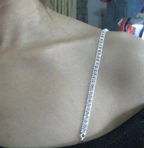 Bead chain clip drill strap Korean rhinestone strap Fashion dress strap Underwear strap Underwear chain Invisible strap