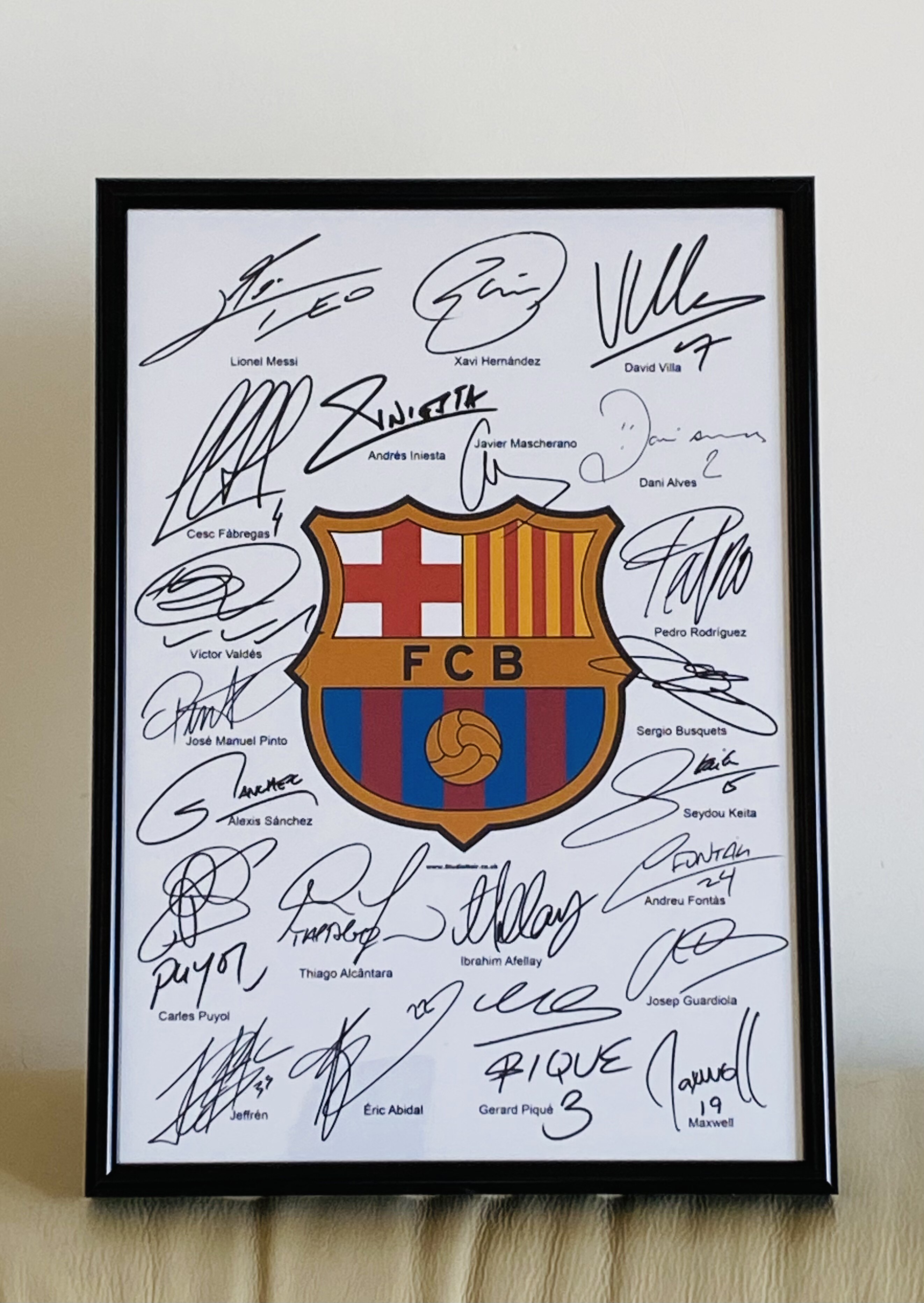Barcelona All players Signature photo Barcelona with photo frame Messi-Taobao
