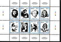 Gandhi Marilyn Monroe Einstein Gwana Columbus Dali Napoleon Stamps
