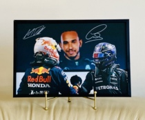 Lewis Hamilton 汉密尔顿 Max Verstappen 签名 照片