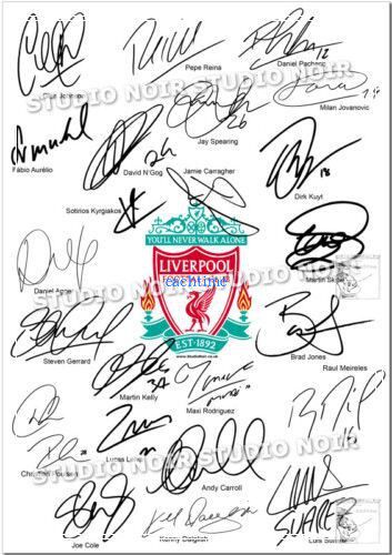 Liverpool Liverpool's Liverpool All players Signature Photo Gerrard attached photo frame