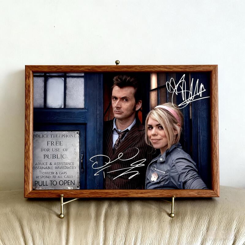 David Tennant Billie Piper Autographed Photo with Photo Frame