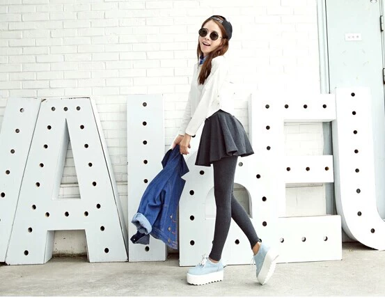 Mùa xuân và mùa thu cotton không thể đủ khả năng bóng xếp li giả hai mảnh quần legging váy cao eo co giãn túi hông mảnh cơ thể váy váy