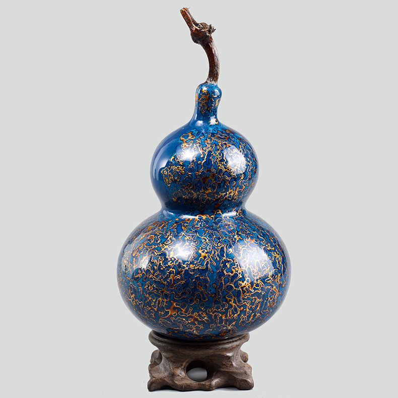 Medium gourd natural large lacquer gourd Wenwan gift intangible cultural heritage handmade lucky rhinoceros leather lacquerware - Taobao