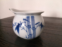 Hand-painted blue and white bamboo porcelain in the early 2000s fair cup even cup Kung Fu tea set tea sea coffee milk cup