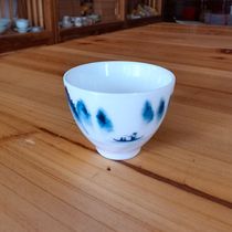 Hand-painted blue and white landscape high white jade clay body glaze porcelain tea cup small tea cup tea cup 1