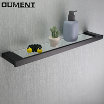 Bathroom black shelf toilet mirror front washstand 304 stainless steel glass rack