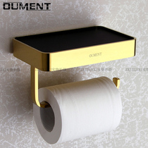 Toilet roll paper holder Golden perforated paper towel holder stainless steel hand paper box hanging wall Net red mobile phone holder rack