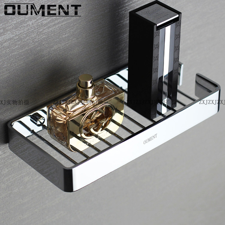 All-copper shower shelf Shower room drainable mesh basket Wall-mounted powder room bathroom thickened basket