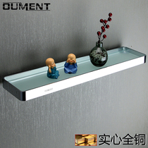 All-copper bathroom shelf Bathroom sink sink glass shelf Light luxury wall-mounted mirror front shelf