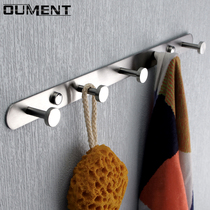 304 stainless steel drawing clothes hook shoe cabinet clothes row Hook bathroom tile non-perforated gray household adhesive hook