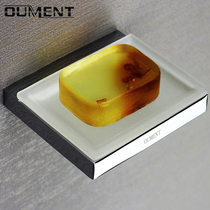 All-copper soap box Wall-mounted drain bathroom soap rack net glass soap dish Stainless steel soap box