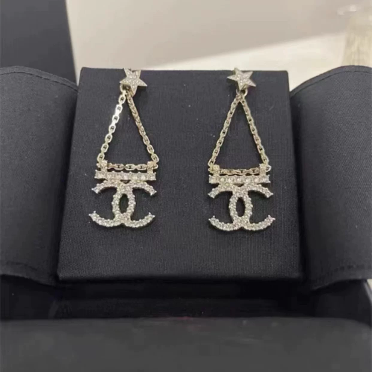 Серьги Chanel, кулон-жемчужина, 925 образец серебра