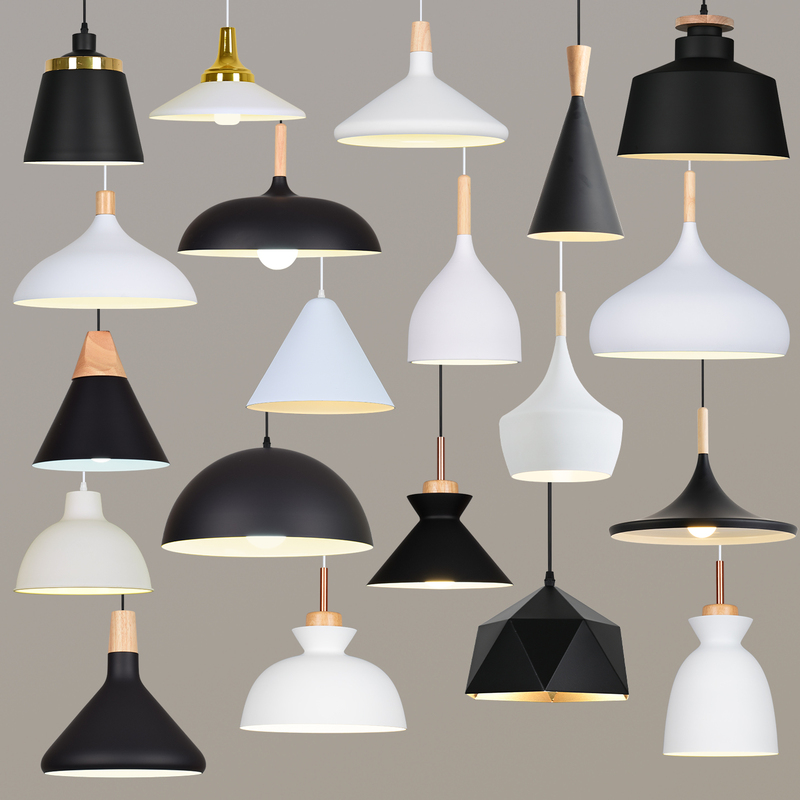 Retro Industrial Style Restaurant Chandelier, Personalized Single-Head Bar Counter, Hot Pot Restaurant, Catering Store, Commercial Black and White Decorative Lighting Fixtures