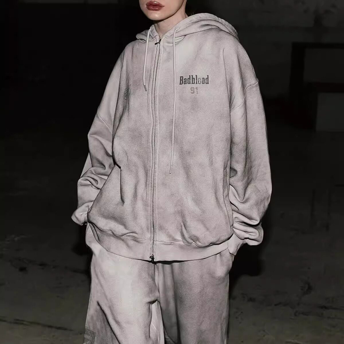 Корейские женские широкие брюки badblood в американском ретро стиле, свободные спортивные штаны с эффектом стирки