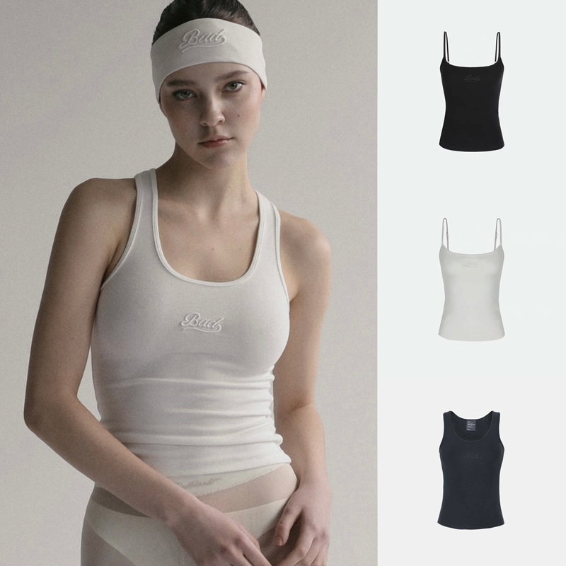 Badblood Women's Tank Top with Letter Embroidery, Casual, Slim Fit, Sexy, Niche, Base Layer, Hot Girl, American Style Camisole Top, Trendy