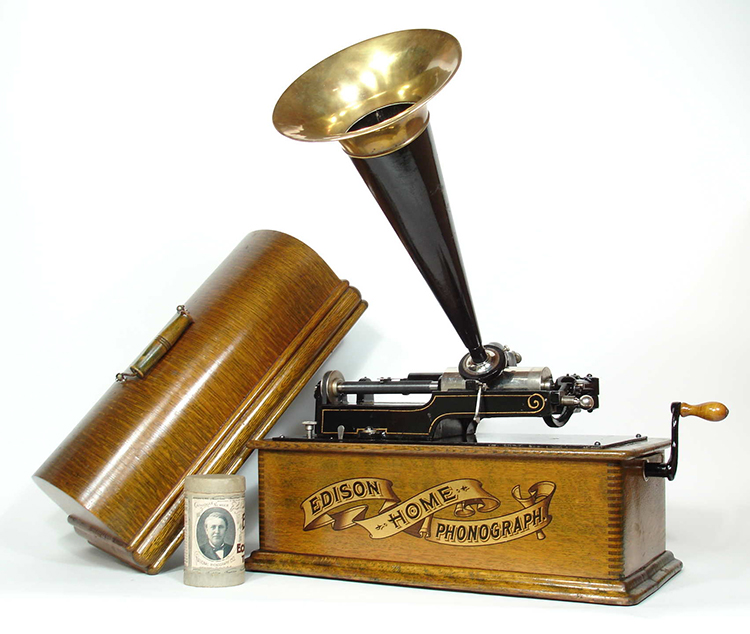 vintage 1901 Edison antique Edison wax cylinder Remain sound machine Antiquity grammy machine Model A
