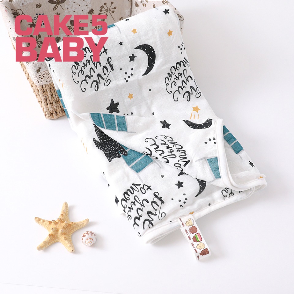 CAKE5 baby bamboo fiber gauze bath towel newborn two layers gauze bath towel cover blanket bag is 100 x 130cm