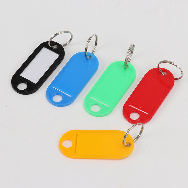 Classification plastic key tag can be marked listing number plate mark key chain tag key ring ring label tag