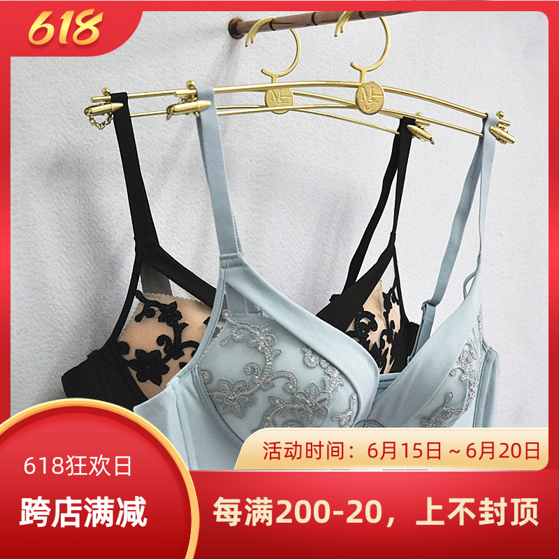 Manneffin New Polymers Thick Cups Small Breasts No Steel Ring Bra 20810898 Fashion Deep V Sexy bra Underwear Women